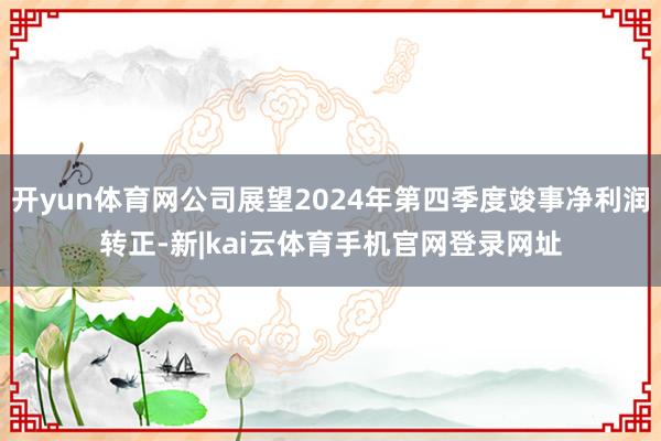 开yun体育网公司展望2024年第四季度竣事净利润转正-新|kai云体育手机官网登录网址
