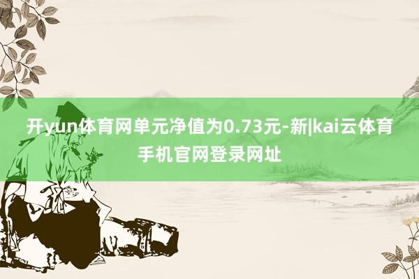 开yun体育网单元净值为0.73元-新|kai云体育手机官网登录网址