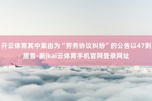 开云体育其中案由为“劳务协议纠纷”的公告以47则居首-新|kai云体育手机官网登录网址