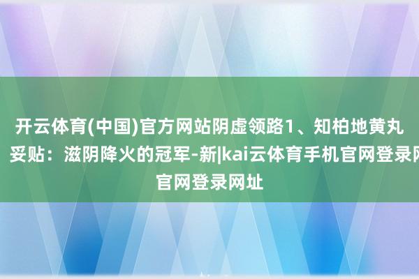 开云体育(中国)官方网站阴虚领路1、知柏地黄丸✅️妥贴：滋阴降火的冠军-新|kai云体育手机官网登录网址
